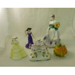 A Coalport Figure "Oranges and Lemons", another "Catriona", one other Coalport Figure, a Coalport