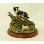 A Border Fine Arts Group of a border collie and lamb "Found Safe", boxed.