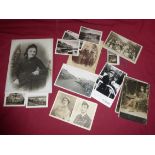 A quantity of Victorian and later Photographs, including a Victorian portrait photograph on milk