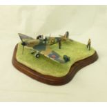 A Border Fine Arts limited edition Model of a Spitfire "Scramble" no. 240/750, with certificate.