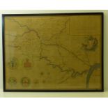 An antique Hand Coloured Map of the boundaries of the City of York and the District of Ainsty,