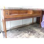 An early 19th century mahogany Square Piano, converted for use as a writing desk with small drawers,