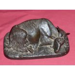 Style of P J Mene, a bronze Figure of a recumbent Goat, 8" (20cms) wide.