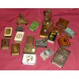 A Herend Matchbox Holder decorated with birds, a collection of other various Matchbox Holders, and a