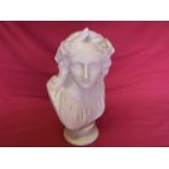 A Copeland Parian ware Bust of Oenone by W Marshall, 1860, the base inscribed "Crystal Palace Art