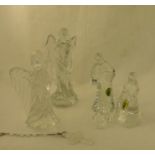 Two Waterford  Crystal Angels, a Group of the three members of the holy family, etc.
