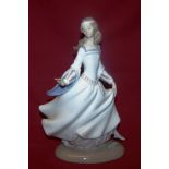 A Lladro Figure of a Girl in a flowing dress, 10" (26cms) high.