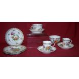 A quantity of Dresden Tea and Coffee Ware, including cups, saucers and plates, 18 pieces.