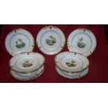 A Victorian part Dessert Service comprising a pair of comports and six plates, each individually