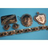 A quantity of Indonesian silver jewellery comprising bracelets, brooches etc.