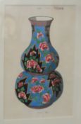 Watercolour from the collection of Porceline designs by Gabriel Fourmaintraux, Desures, France,
