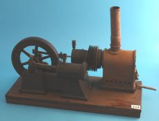 A scratch built horizontal beam engine, designed for producing hot air, stamped Rotherhams of