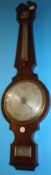 A mahogany 4 glass banjo barometer by Mastaglio and Molteni, Newcastle upon Tyne.101 cm high