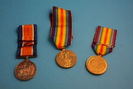 Three World War One medals.