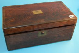 A Victorian rosewood brass bound writing slope with fitted interior.45 cm long