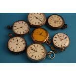 A collection of seven silver Gent's pocket watches.