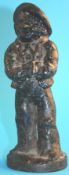 An unusual Victorian cast iron figure of 'Jack Tar', stamped Jacques of London.24cm high