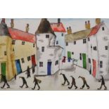 Claire Shotter  Watercolour  Signed  "A busy street scene"  17.5 cm x 27.5 cm