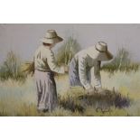 Giampietro Tugnoli  Oil on canvas   Signed  "Harvest time"  51 cm x 71 cm