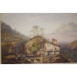Thomas Miles Richardson (Junior)  1813-1890  Watercolour  Signed  Dated 1851  "Continental landscape