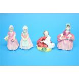 Four small Royal Doulton figures 'Tinkle Bell', 'Tootles', 'Home Again' and 'Bo Peep'. (4)