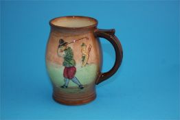 A Royal Doulton Seriesware  "Golfing" pattern bulbous shaped tankard, decorated with a golfer