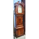 A 19th century mahogany long case clock with 8 day movement, painted dial, by Ch. Gardiner