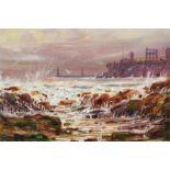 Terence McArdle  Oil on board  Signed  "View of Tynemouth Priory"  19 cm x 23.5 cm