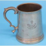 A Durham Light Infantry tankard 1914-1930 presented by Captain J.N.O. Rogers to the Sergeant's