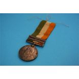 A King's South Africa medal with green, white and orange ribbon, 2 bars, South Africa 1901 and 1902,