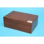 A mahogany jewellery box and contents.