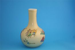 A modern Chinese vase decorated with figures, of bottle shaped form.  32 cm high.