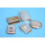 A collection of four silver vesta cases, various dates and a white metal vesta. Weight 130.7 grams/