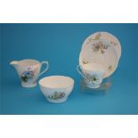 A Shelley "Wild Flowers" tea service comprising six cups, six saucers, six side plates, cake