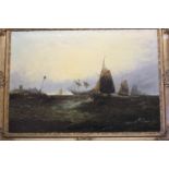 William Cullcott Knell  1830-1880  Oil on canvas  Signed verso  Dated 1857 verso  "Shipping in a