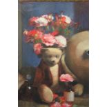 Bohuslav Barlow  (1947)  Pastel  Signed  Date **98  "Ted and carnations"  54 cm x 36 cm