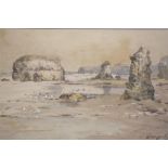 Thomas Swift Hutton, circa 1875-1935, Watercolour, Signed, Dated 1922, 'Low tide at Marsden Rock',