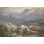 Henry Andrew Harper  1835-1900  Watercolour  Signed  "Highland landscape with central river,