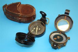 A World War I military compass by T Cooke & Sons Ltd, number 64779, dated 1917 with leather case;