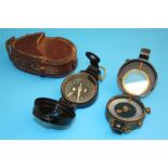 A World War I military compass by T Cooke & Sons Ltd, number 64779, dated 1917 with leather case;