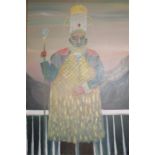 Tom Howse, Pair, oil on canvas, signed verso, 'The Prince on a Llama' and 'The Prince'.  175 cm x