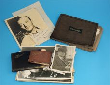 A collection of autographs including Will Hay, Louis Armstrong, Bing Crosby and a collection of