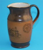 A Royal Doulton stoneware jug "The Railway Men's Convalescent Home, Herne Bay, Kent", impressed