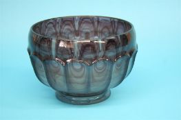 A large Davidsons purple cloud glass circular bowl.  25 cm diameter