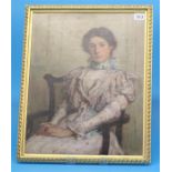 John Adamson  1865-1918  Oil on canvas  Signed  Dated 1899  "Portrait of a lady seated in a