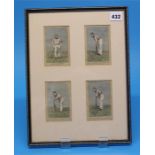 Two engravings of Cricketing Interest showing John Lilly White, each 11 cm x 6.5 cm