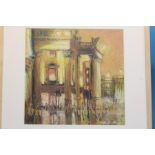 Peter Collins  Oil pastel on board  Signed  "Theatre Royal, Newcastle"  38 cm x 38 cm
