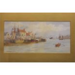Anthony John Moore  1852-1915  Pair of watercolours  Signed  Dated 1912  "Harbour scenes"  18.5 cm x
