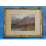 John Falconer Slater  1857-1937  Oil on board  Signed "Highland landscape with cattle by the