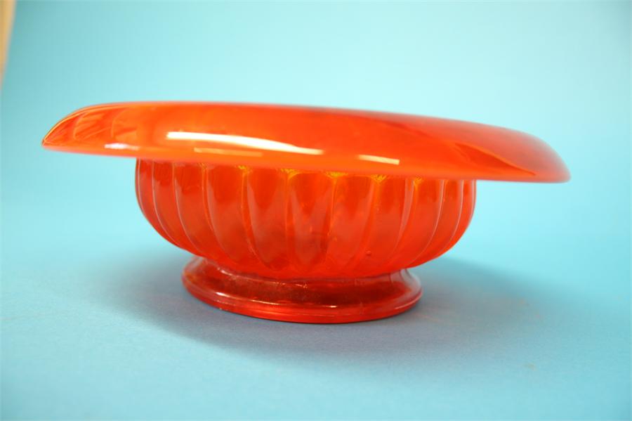 A rare Davidsons orange cloud glass circular shallow bowl.  20 cm diameter - Image 3 of 4